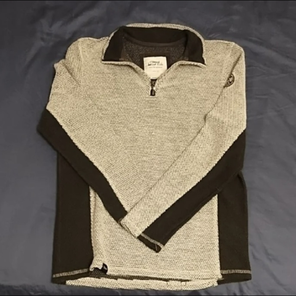 VINTAGE Weird Fish Black and Gray 1/4 Zip Sweater